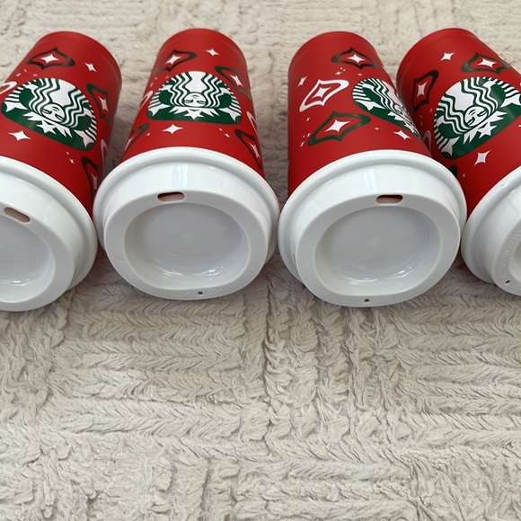 Bundle of 4 Starbucks holiday reusable cups and lids, 2023, new condition - Picture 16 of 16